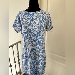 Lilly Pulitzer Sz XL Marlowe Dress Blue and White Lobster